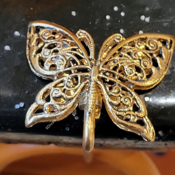 Antique Gold Plated Butterfly Handbag Holder or Handbag Table Hook - Picture 1 of 16